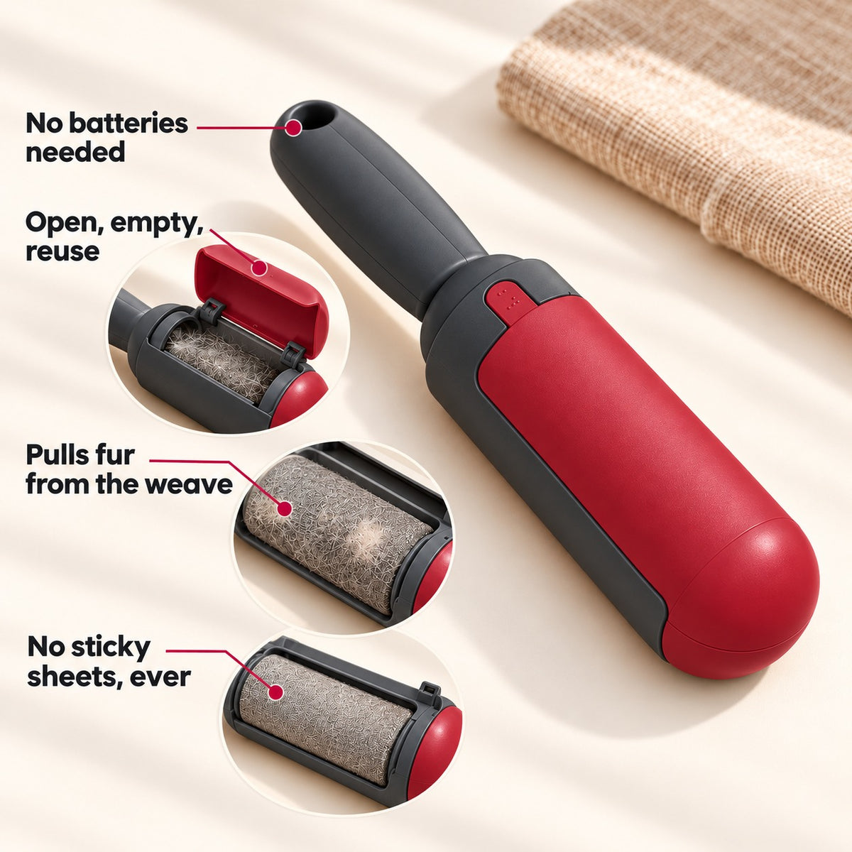 FurLift™ Reusable Pet Hair Roller